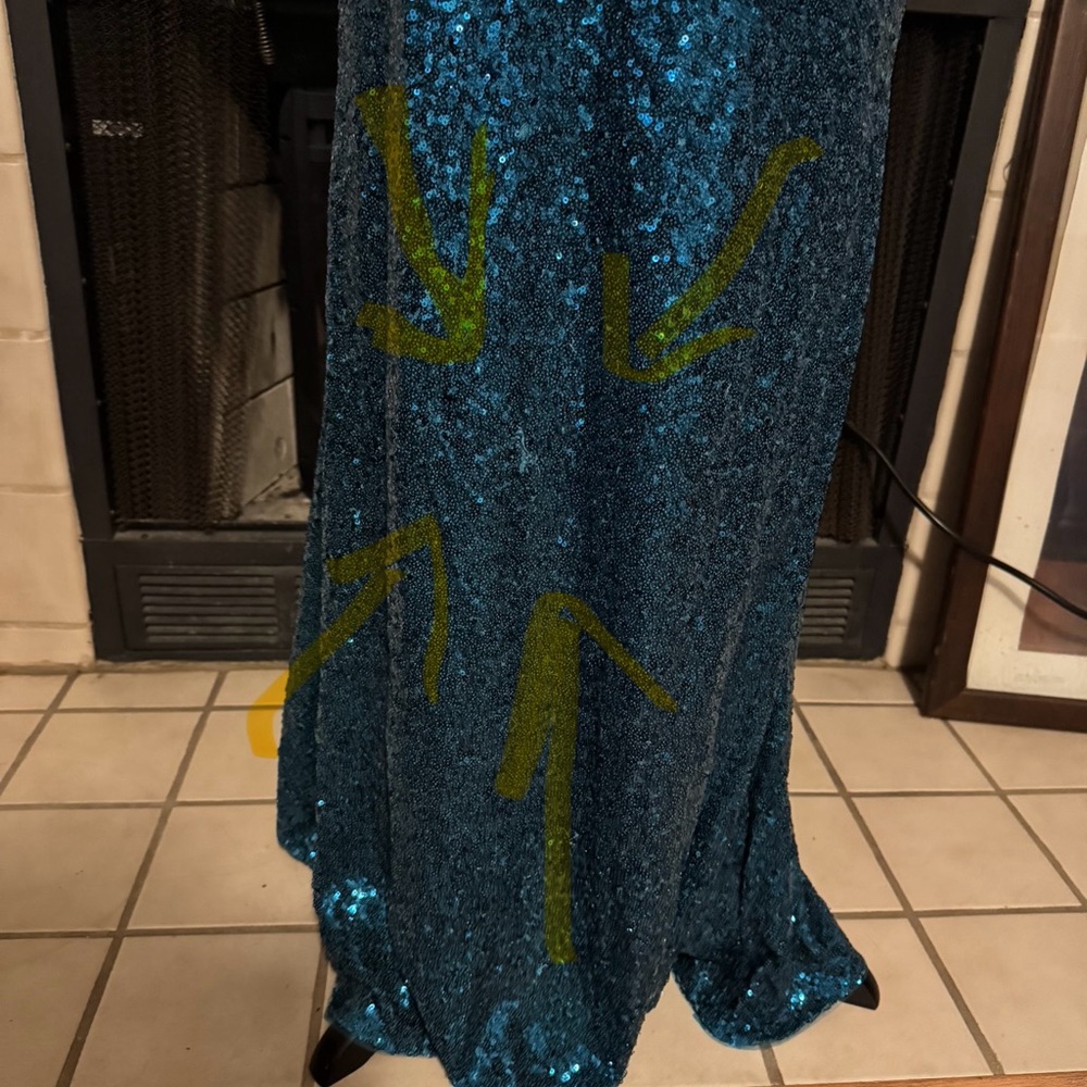 Faviana Multi Colored Jeweled and Sequin 2 Piece Dress - Picture 5 of 9